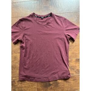 Public Rec Womens Small Burgundy Dark Red Short Sleeve Essential Tee